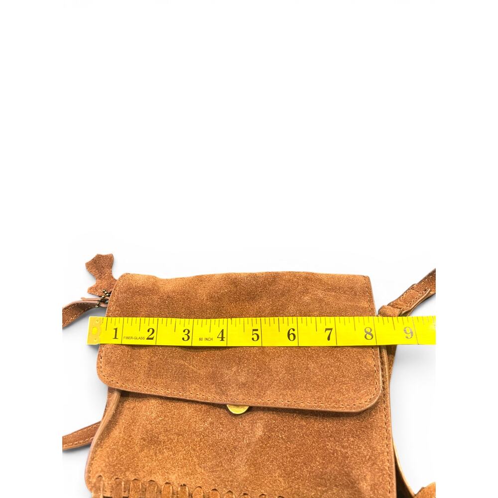 H&M leather suede fringe crossbody bag purse Bohemian Western Festival tassel - Picture 9 of 10
